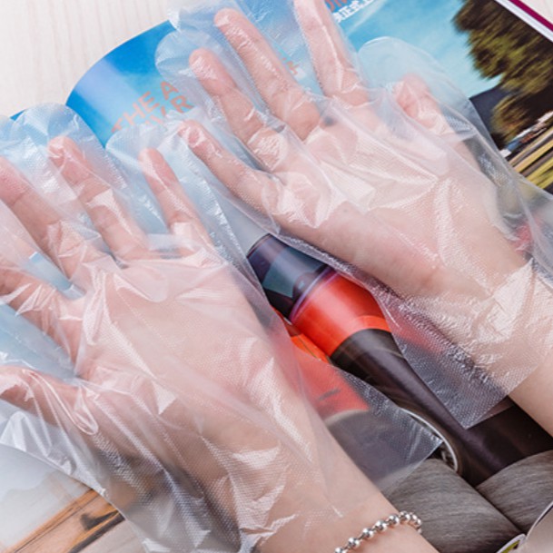 Sarung tangan plastik sarung tangan sekali pakai pelindung virus ANTI CORONA 100pcs