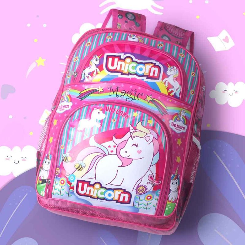 Tas Anak Perempuan | Tas Anak Sekolah PAUD TK SD Cantik Karakter Kartun My Baby Unicorn Pink | Tas Ransel Anak | Tas Backpack Anak Cewek | Tas Anak Lucu