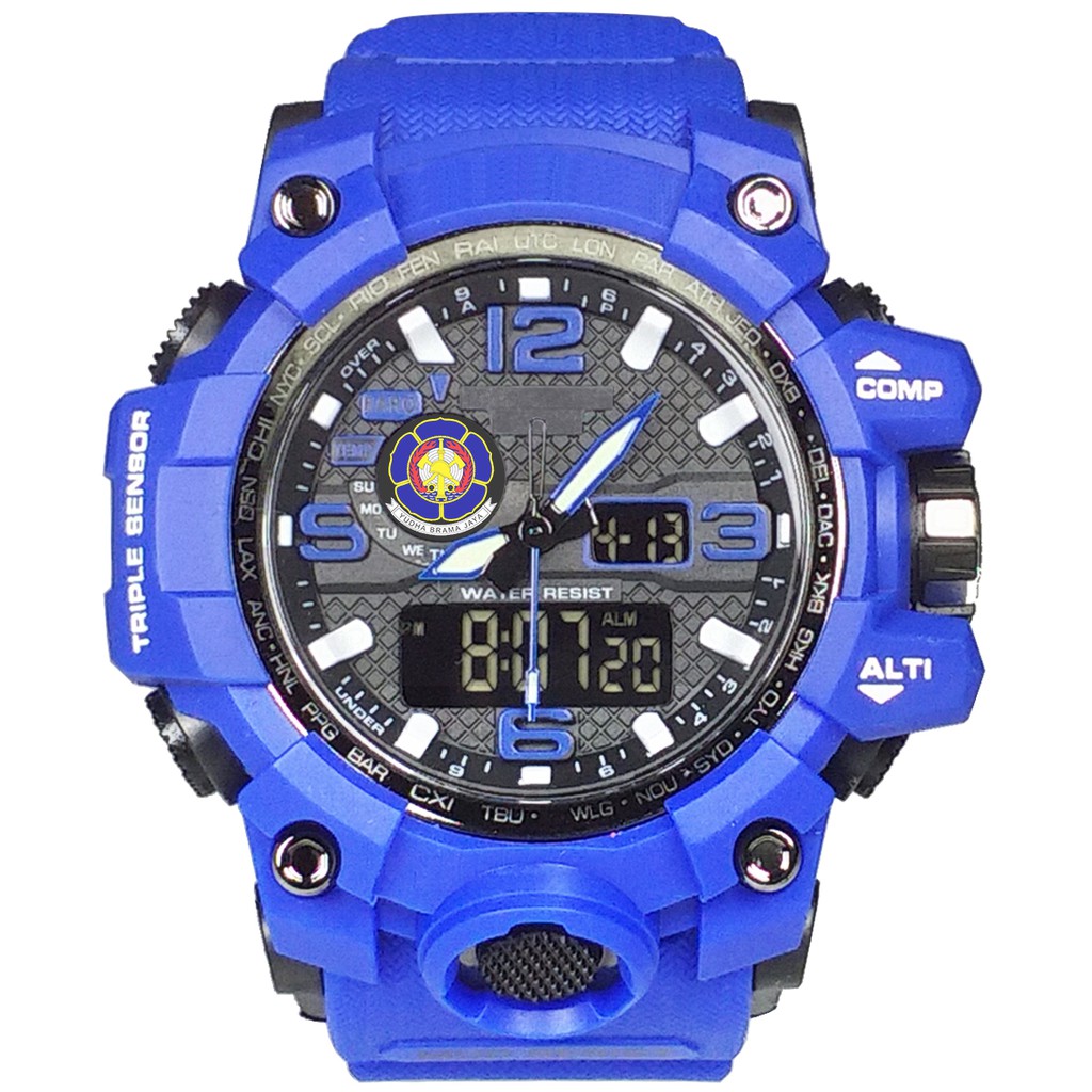 (Istimewa Bossque) Jam DAMKAR Double Time Full Biru (Exclusive)