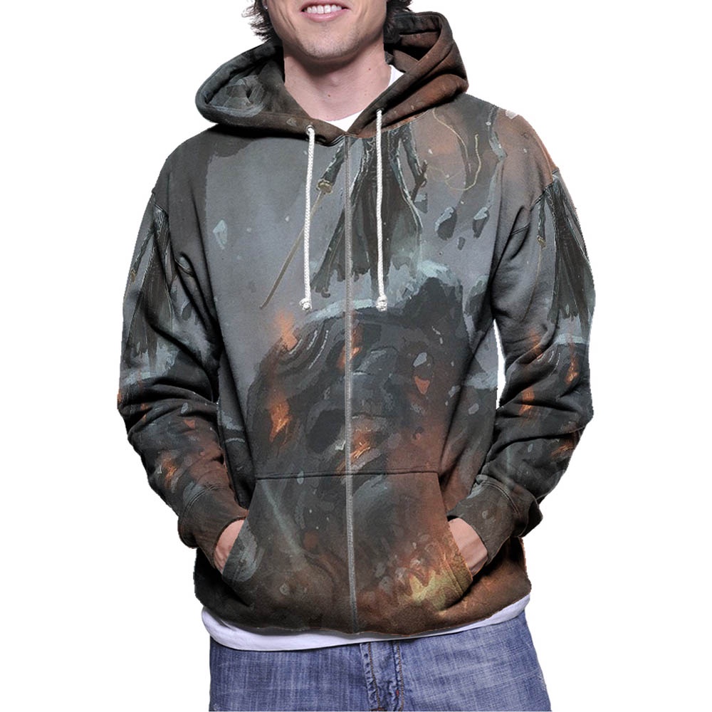 Jaket Hoodie Devil May Cry Games Hoodie Zipper (Ritsleting) Hoodie Fullprint Bahan Polyester Jersey