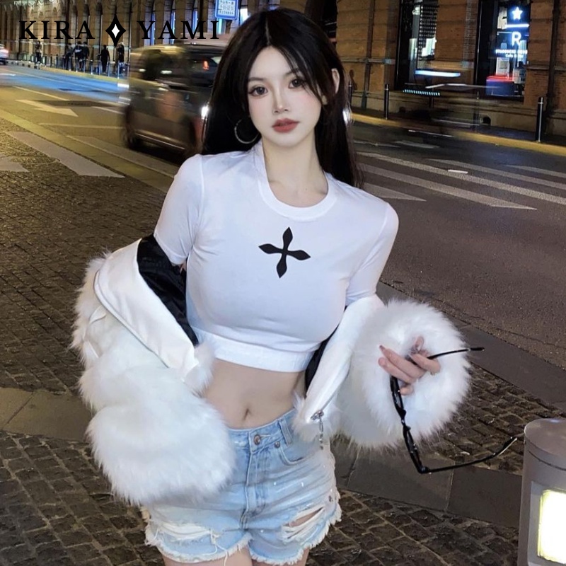 Ready SMFK Compass Basic Crop Tee Top ORIGINAL 100%