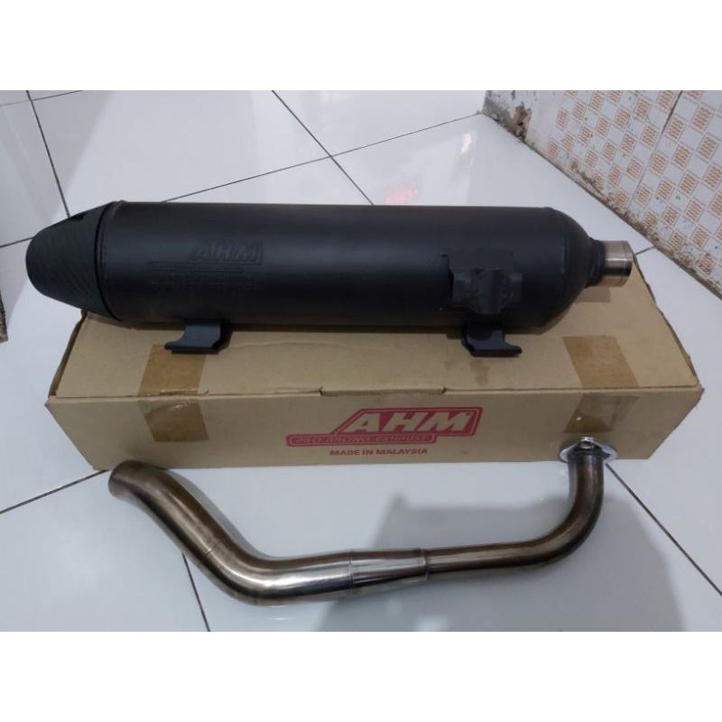 (SUDAH DITAMBAH DUDUKAN) KNALPOT MUFFLER AHM MALAYSIA ORIGINAL AEROX 155 OLD, LEXI 125 BEKAS MULUS M