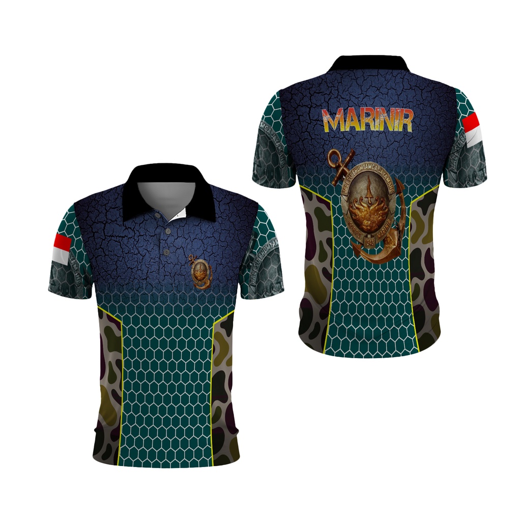 [Riashop] Polo Shirt Marinir | Kaos Polo Marinir | Kaos Kerah Loreng Marinir