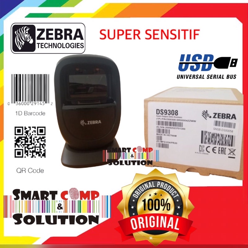 Scanner Barcode Omni Symbol Zebra DS-9308 / DS9308 / DS 9308 2D QRcode