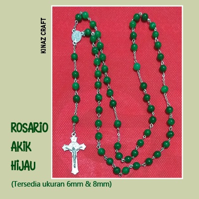 Rosario Batu Giok (Jade) Warna Hijau