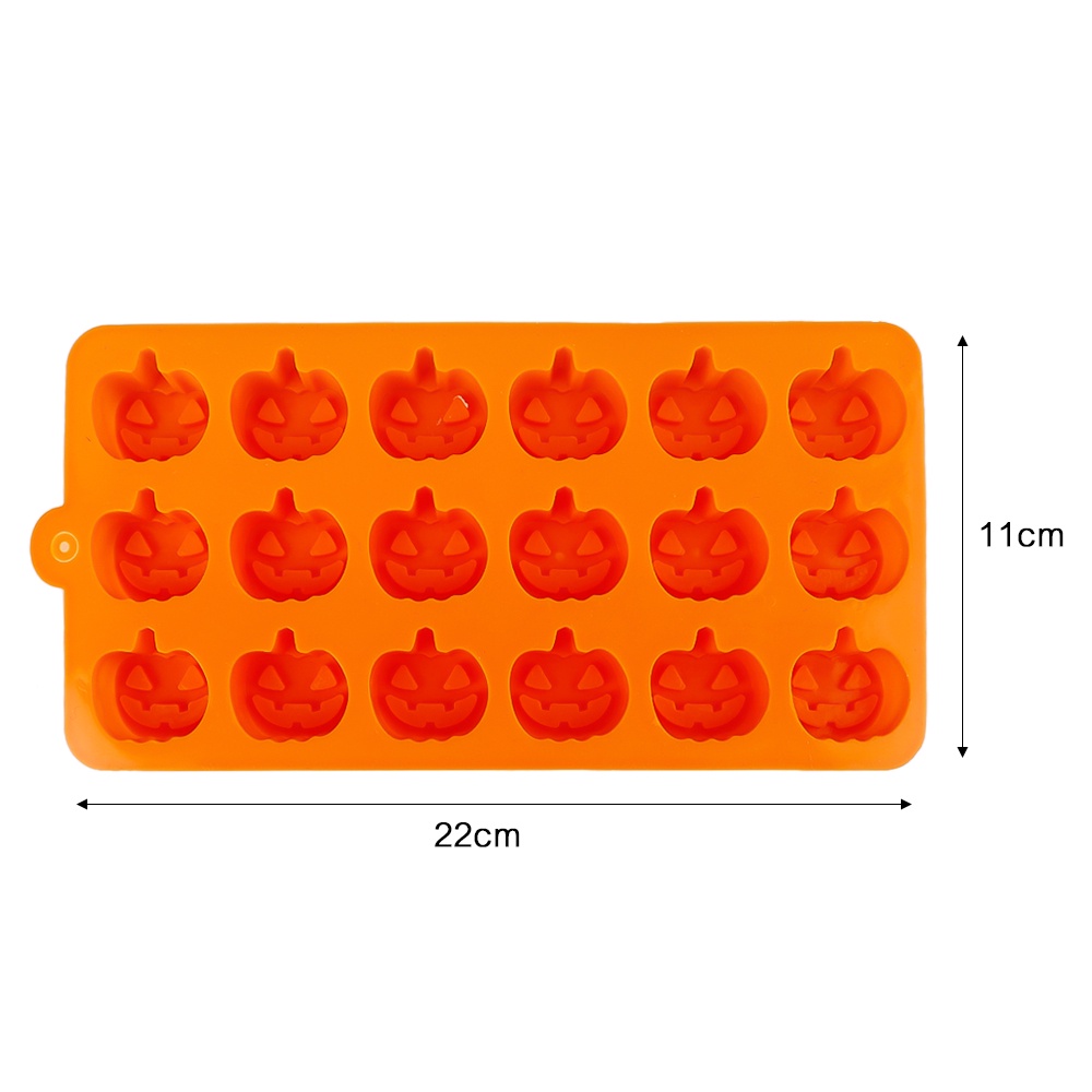 Cetakan Kue / Coklat 18 Grids Bahan Silikon Food Grade Motif Labu Halloween