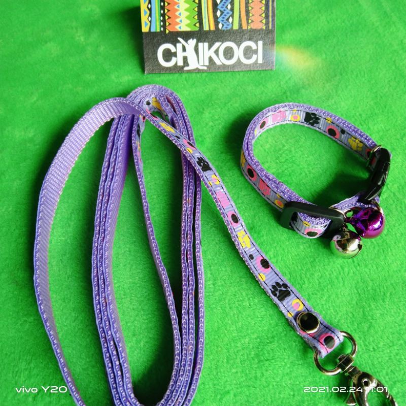 grosir aksesoris hewan kalung kucing & tali tuntun kucing