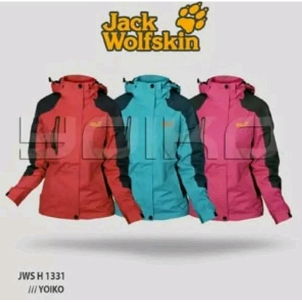 Jaket Gunung Outdoor Motor Wanita Waterproof Jack Wolfskin 1331 Anti Air
