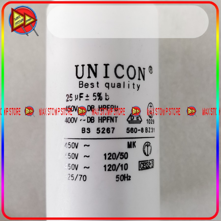 Kapasitor 25uf 450V 25 uf AC Unicon Mesin Cuci Pompa Motor Running Capasitor