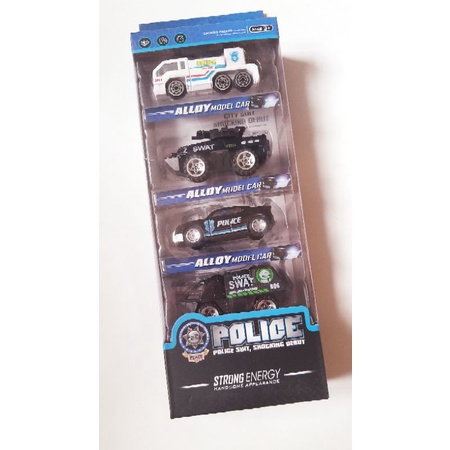 Mobil Mobilan Diecast Polisi set 4pcs Bagus Murah