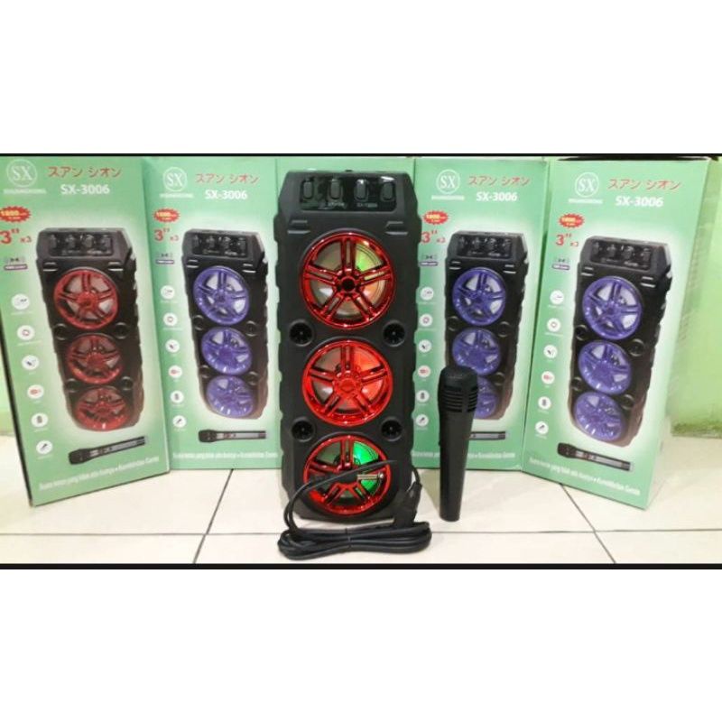 Salon aktif Wireless Tiga Speaker SX3006/Speaker Bluetooth Portable Radio Fm/Speaker Aktif Bluetooth