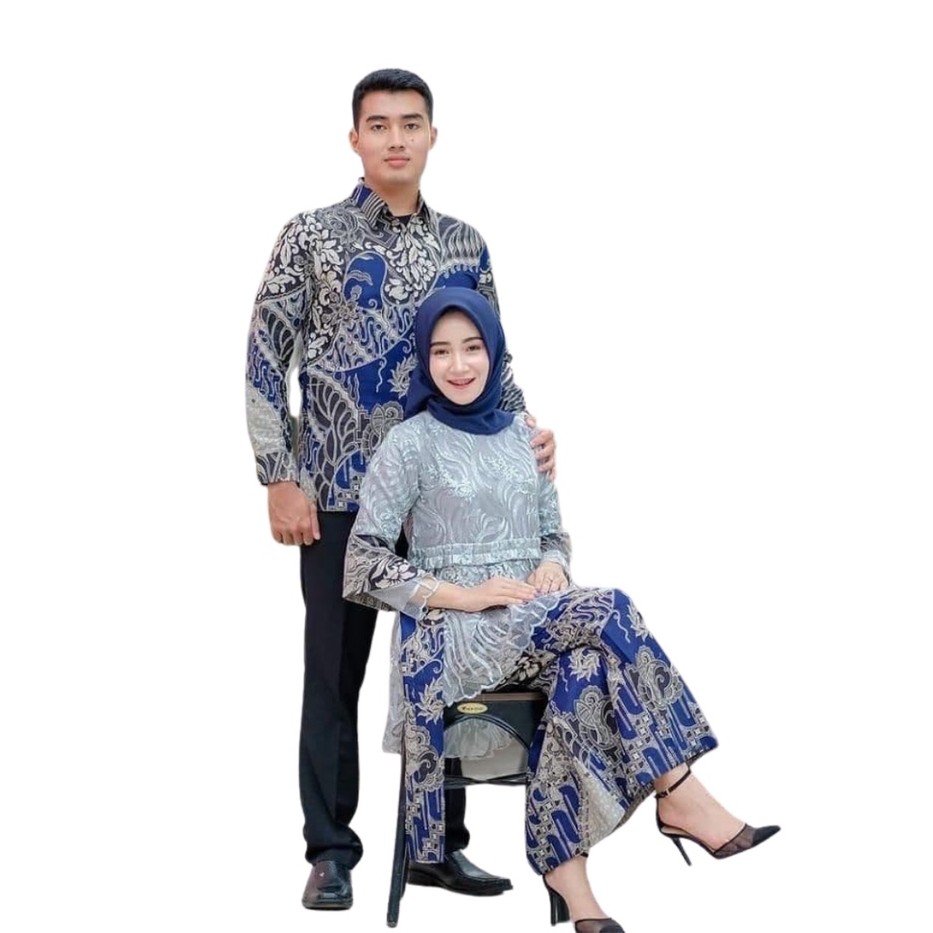 Cod/ Baju Couple Kondangan/ Batik Brukat Couple/ Batik Couple Slimfit/ Batik Brukat/ Batik Kondangan