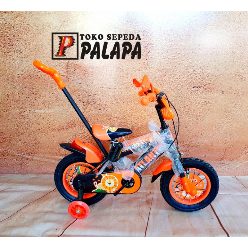 BMX 12 ATLANTIS LEON Plus Dorong Stir BAN BESAR SEPEDA ANAK