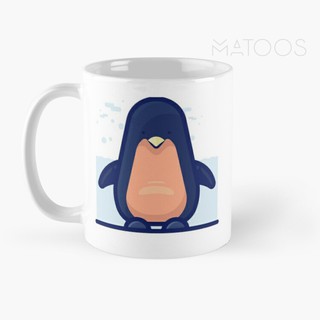 Gelas Mug ilustrasi  hewan  desain Penguin Pinguin Kartun  
