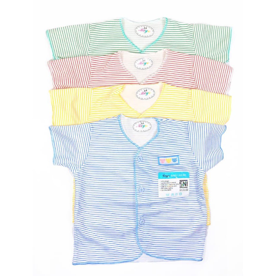 Luvita Baju Bayi Lengan panjang Polos ( M,L ) - 4Pcs