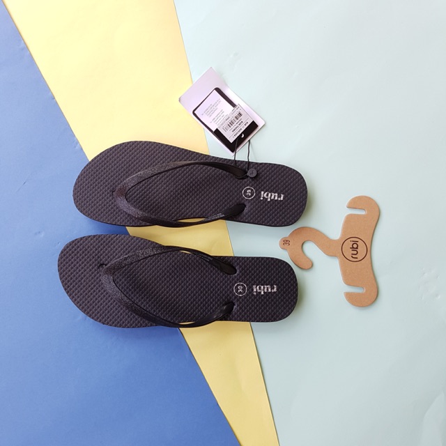  Sandal  Jepit Rubi  Black Glitter Shopee Indonesia