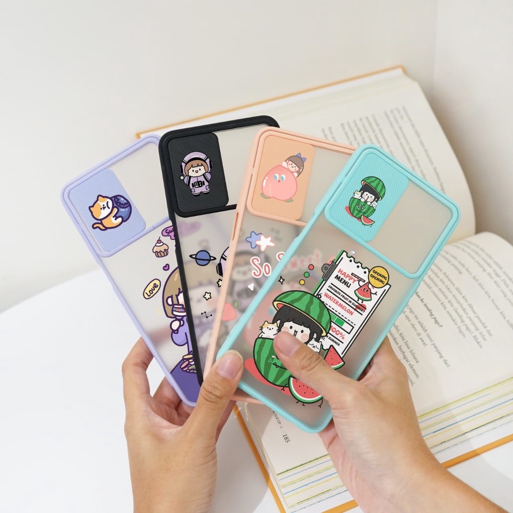 (KG 01) Softcase Slide For Oppo a1k - a3s - a5s - a15 - a54 - a16 - a5 2020 - reno 4f - reno 6 4G/5G