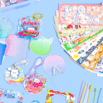 Dpp-69 / 162 / 211 / 280 / 398 Pcs / Set Stiker Idol Goo Card Bahan Akrilik Transparan Untuk Dekorasi DIY