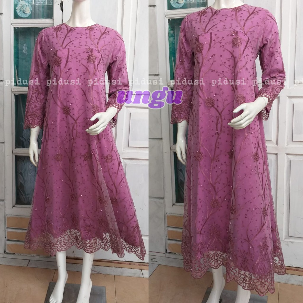 LONG GAMIS TULLE MUTIARA ARIMBI BARU / GAMIS PESTA