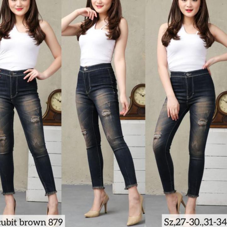 (SUPER SALE) NEWCELANA JEANS HW CUBIT BROWN 879 SIZE 27-34
