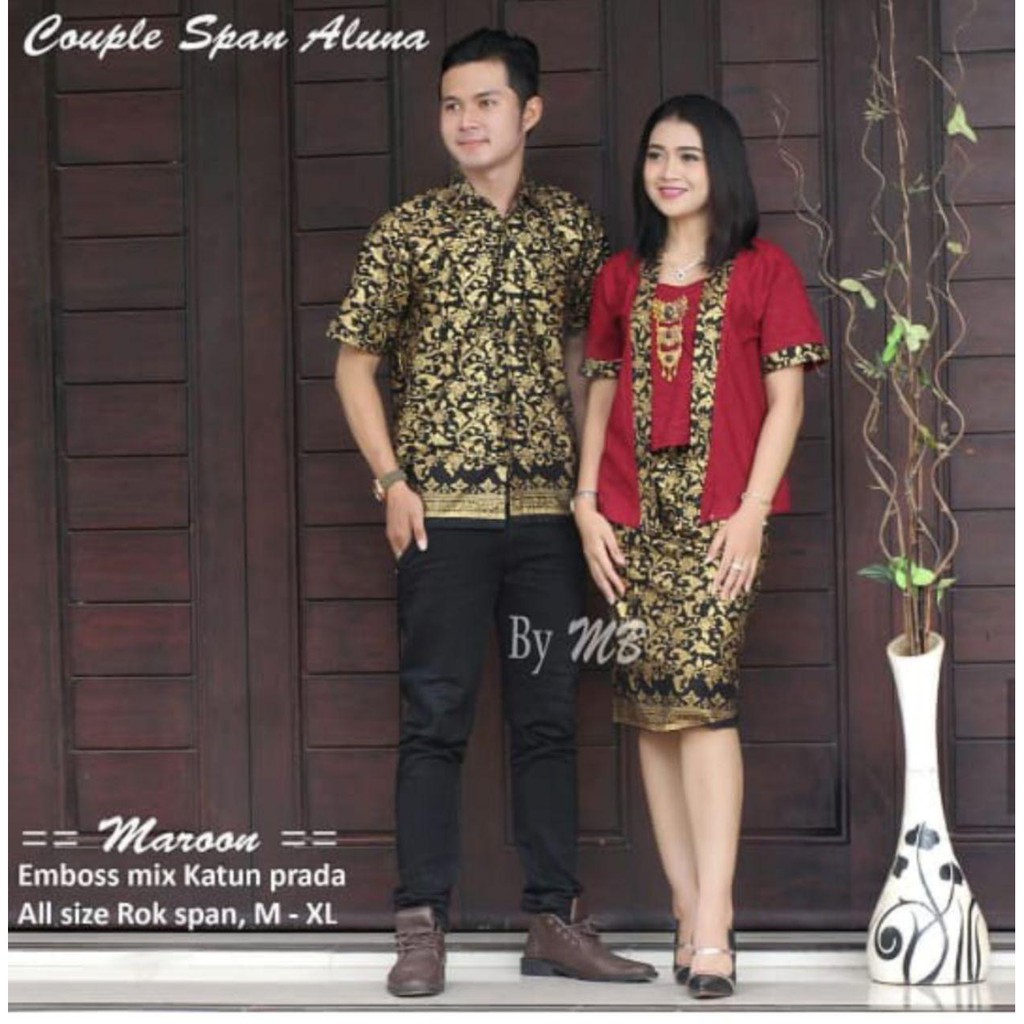 BATIK COUPLE RNB KEBAYA PENDEK ROK SPAN PENDEK ANJANI GOLD