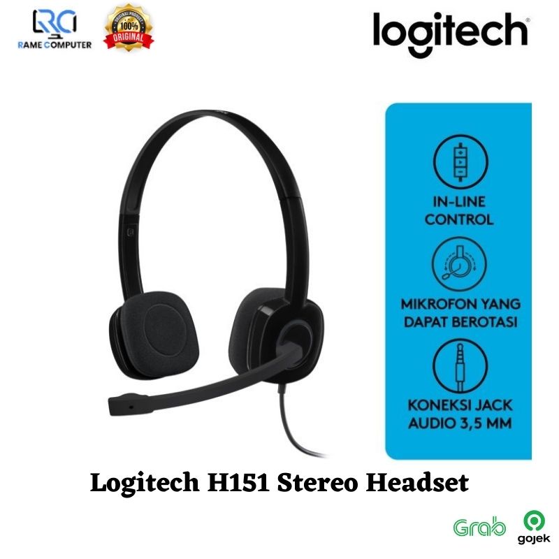 Logitech H151 Stereo Headset With Mic Headphone Earphone