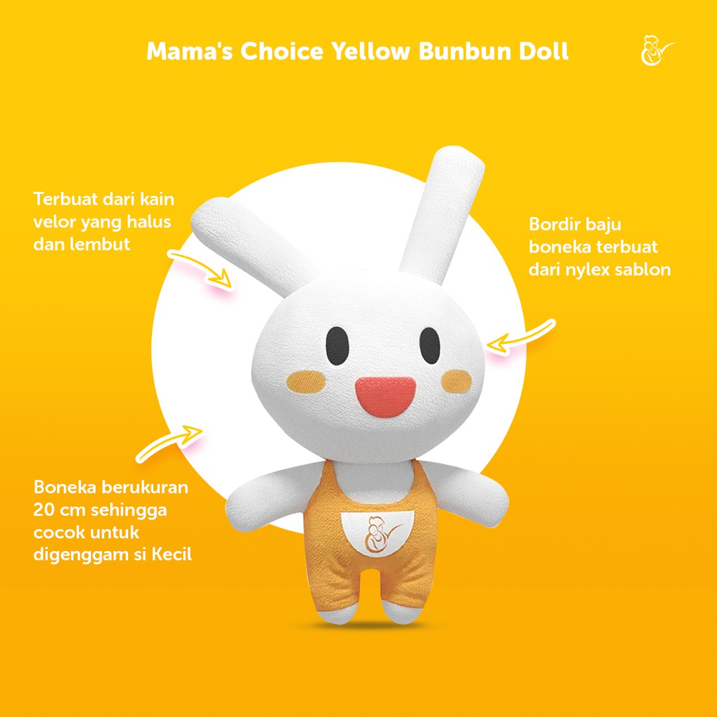 Mama's Choice Yellow Bunbun Doll - Boneka Kelinci untuk Si Kecil n