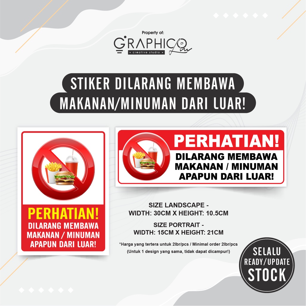 

Stiker Dilarang Membawa Makanan/Minuman dari Luar - Per/2 lbr