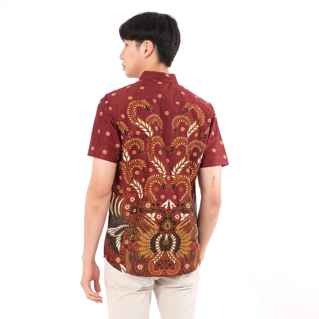 SANVANINA Kemeja Batik Pria Slim Fit Gandum | E-7012