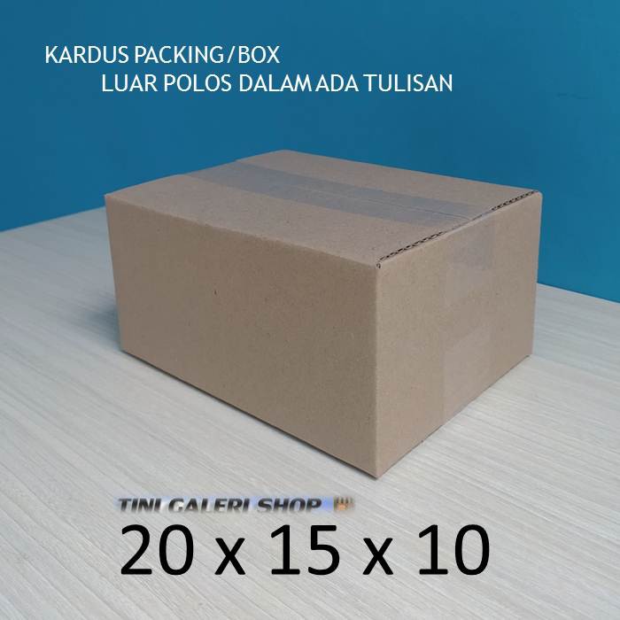 Kardus Packing-Box Uk.20x15x10 cm Luar Polos Dalam Ada Tulisan