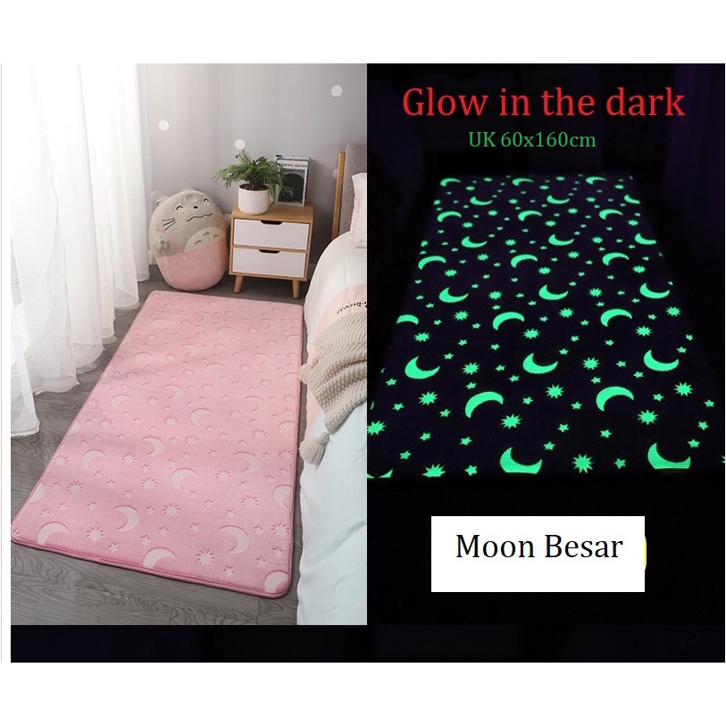 karpet modern glow in the dark/ tikar lantai / keset karpet bludru anti slip glow at night/ karpet kamar tidur bulu tebal/ karpet anti slip / carpet bulu tebal/ karpet premium / karpet mininalis / karpet nordic elegan eropa / karpet motif cartoon