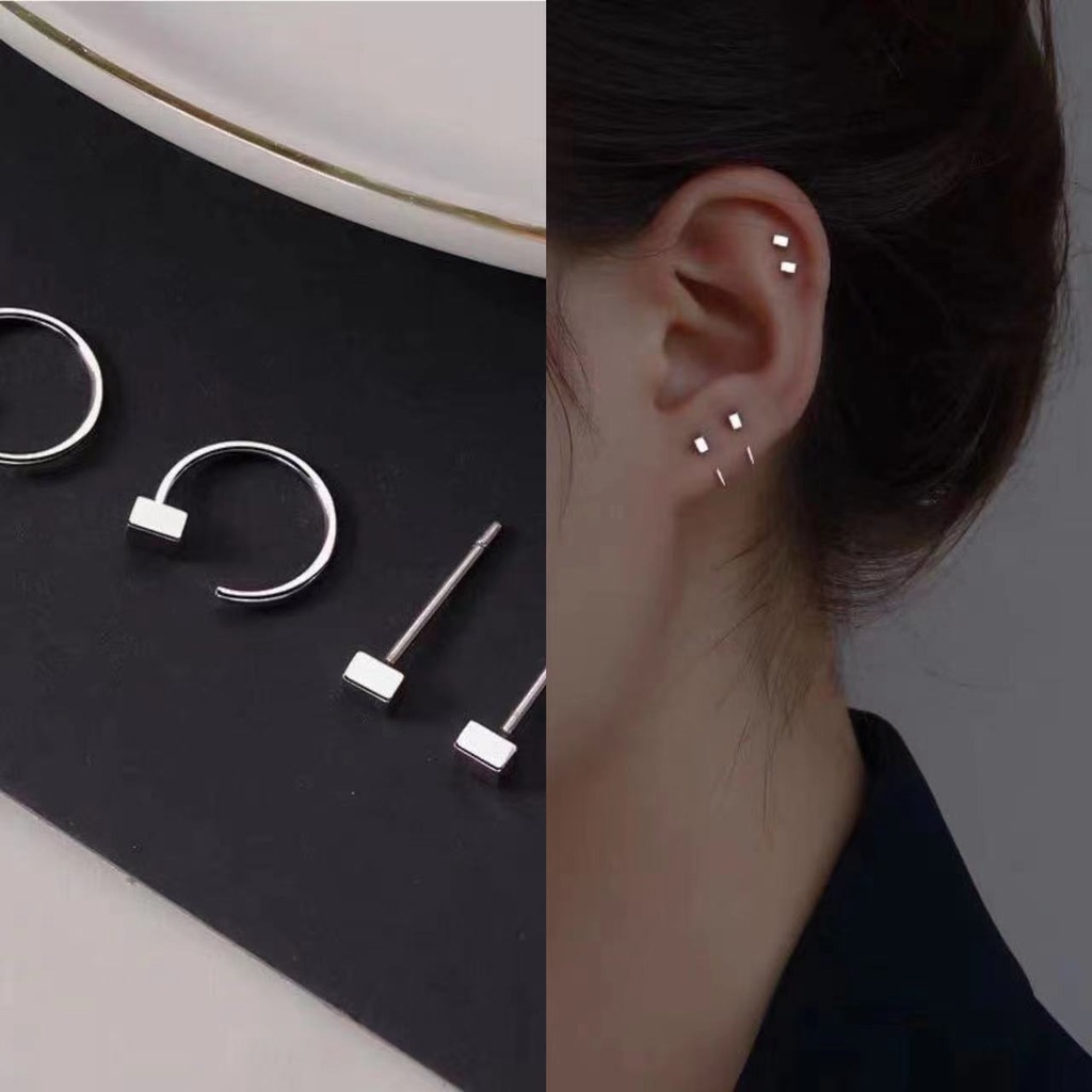 Anting Bulat Simple Warna Polos Untuk Wanita