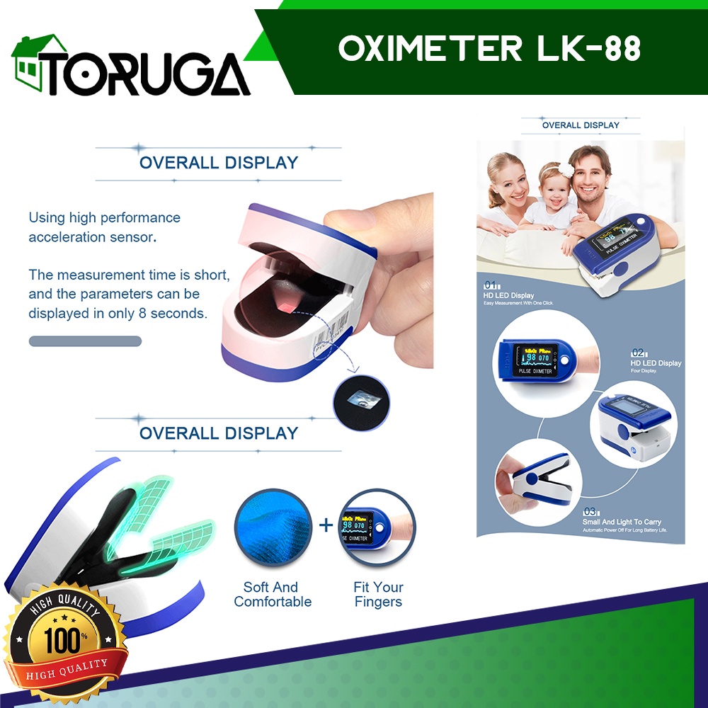 oxymeter pulse pengukur oksigen dalam darah dan detak jantung Oximeter LK88