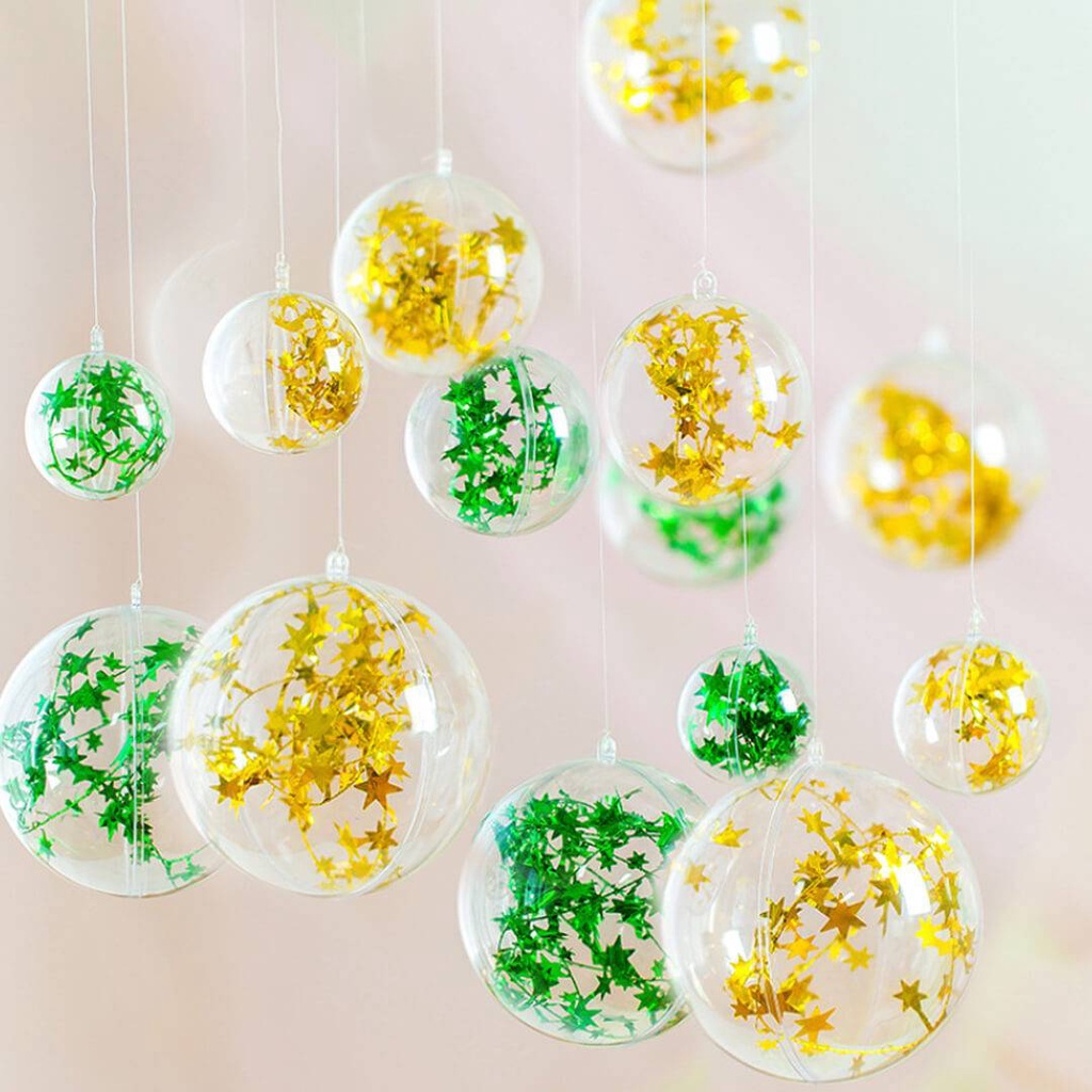 GROSIR 10CM Bola akrilik / bola natal / fillable acrylic ball / hiasan natal / bola ornamen natal