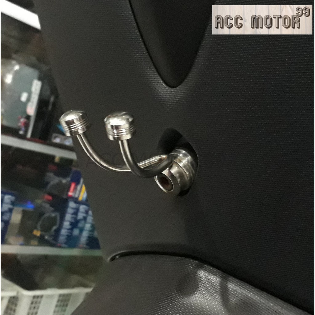 Gantungan barang besi chrome stainless cabang nmax old vario mio beat dll