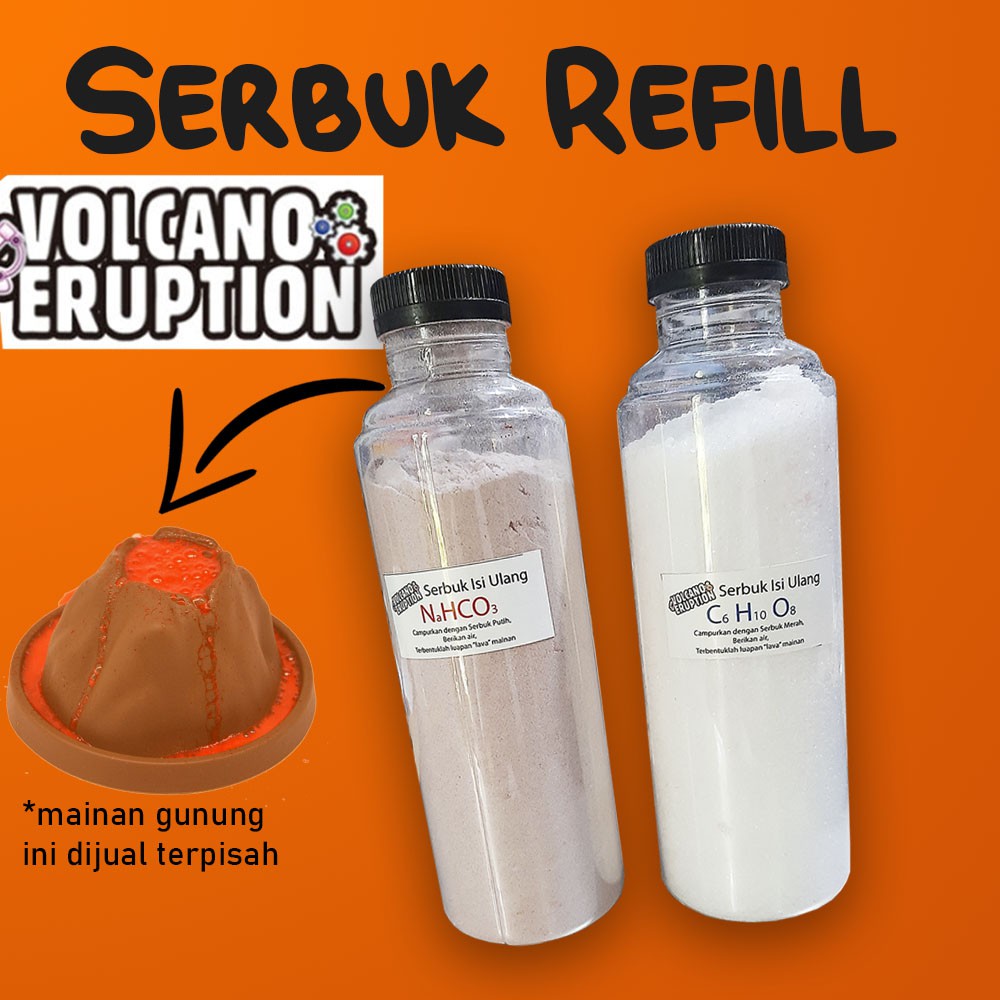 Serbuk Refill untuk Mainan Volcano Eruption, Eksperimen Gunung Meletus