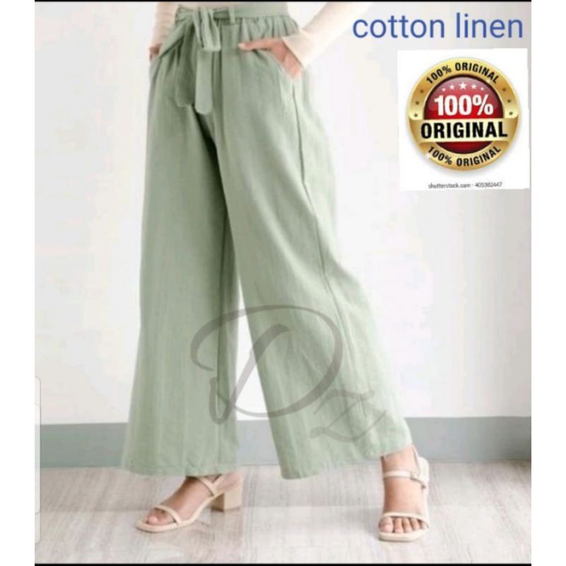 Celana Kulot Wanita Dewasa Bahan Linen