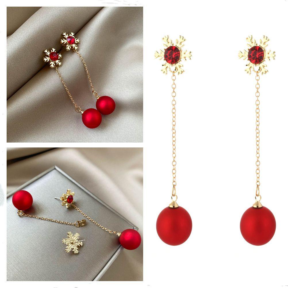 PREVA Long  Earrings Jewelry Fashion Golden Snowflake Style