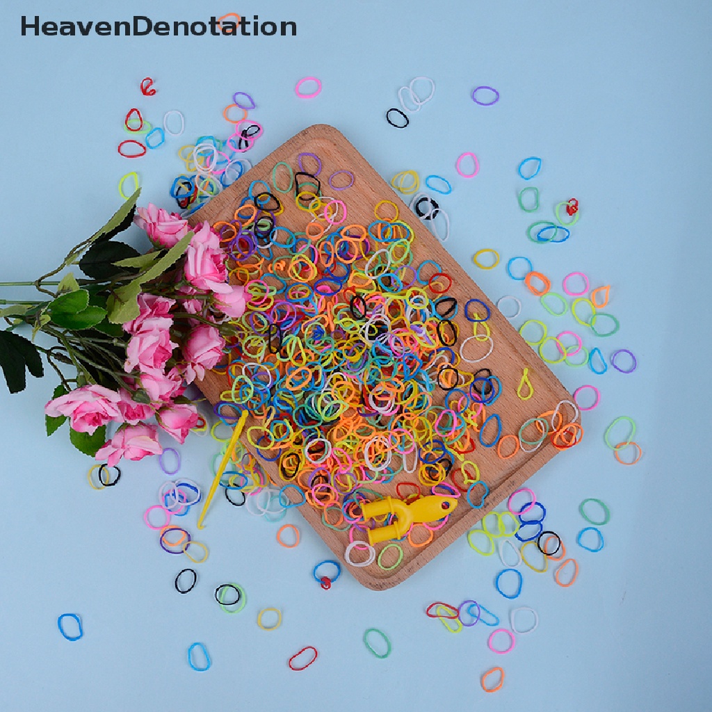 (Heavendenotation) 600pcs / Set Klip / Jepit Bentuk S Bahan Karet Warna Pelangi Untuk Gelang / Perhiasan Diy