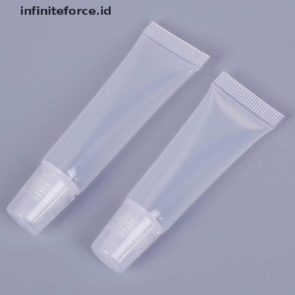 (Infiniteforce.Id) 10pcs / Set Botol Kosong Bahan Plastik Ukuran 8 / 15ml Untuk Lip Gloss / Balm