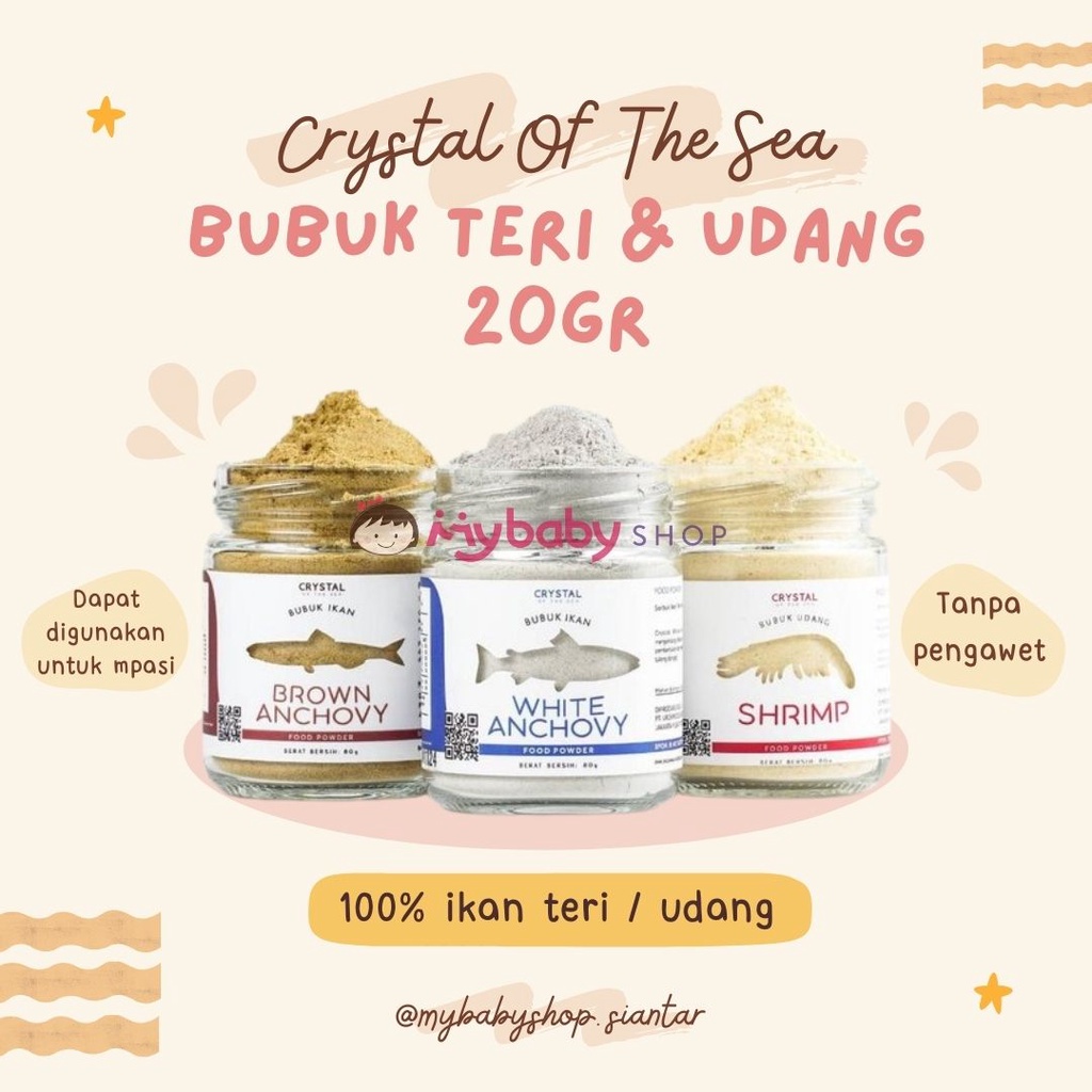 

Crystal of The Sea - Bubuk Powder White Anchovy, Brown Anchovy & Shrimp - bubuk teri