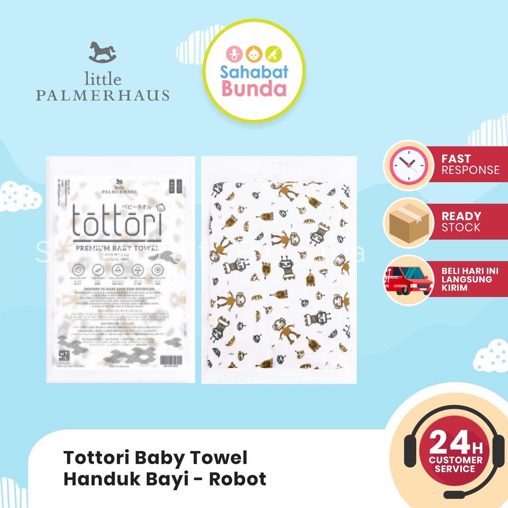 LITTLE PALMERHAUS Handuk Bayi Anak Tottori Premium Baby Towel NEW COLOR-Robot