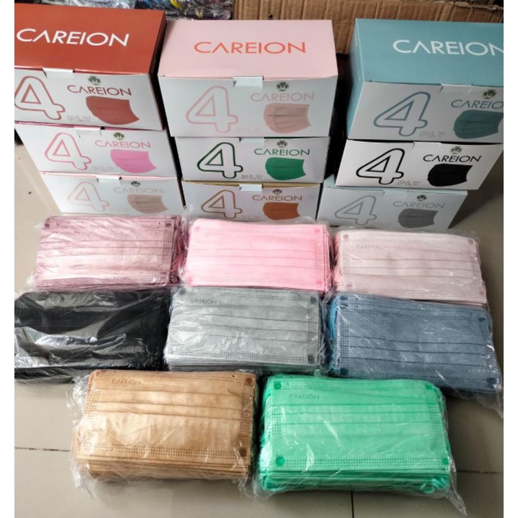 Masker Careion Warna 4 ply isi 50 pcs / Masker earloop careion warna / MASKER EARLOOP 4PLY  / EARLOO