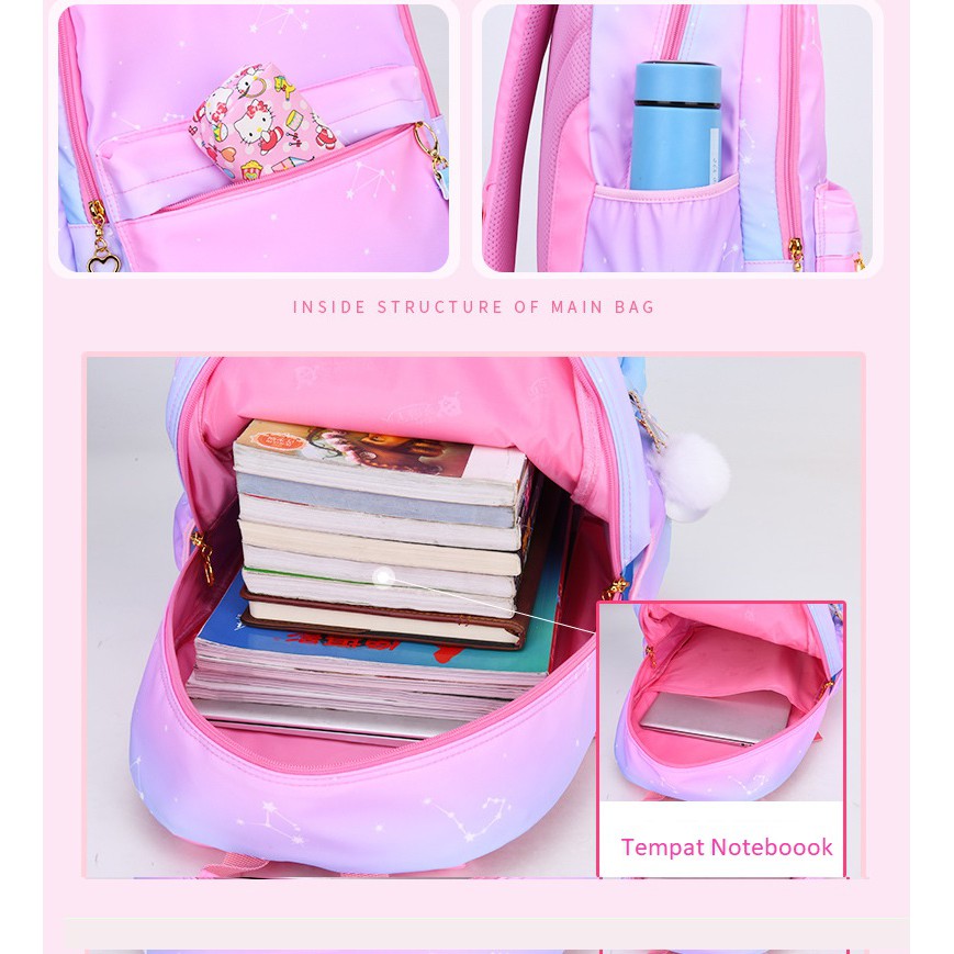 DRAB2271 Tas sekolah anak cewek / ransel anak cewek / Tas sekolah impor