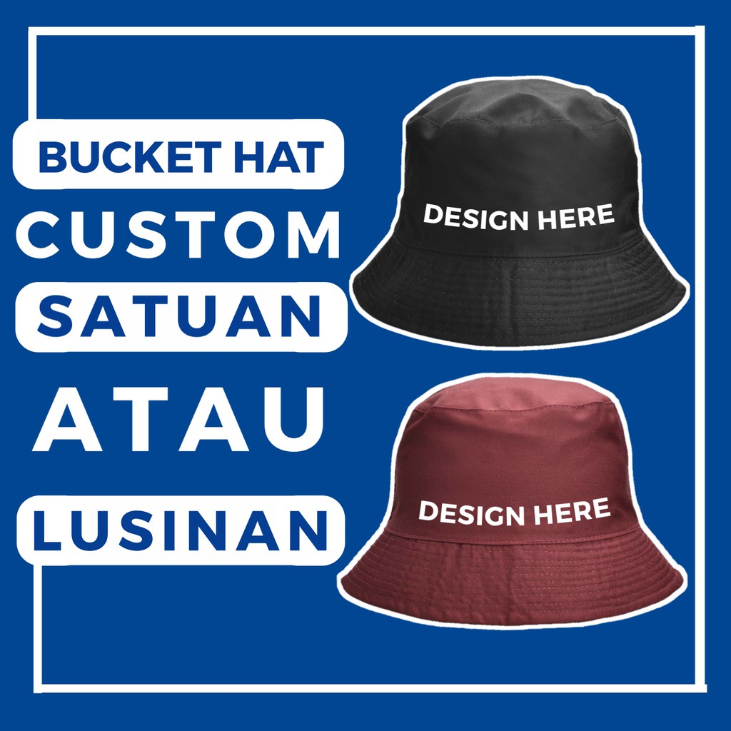 Topi Bucket Hat Pria Wanita Custom Bordir dan Sablon Design Suka Suka Korean Style