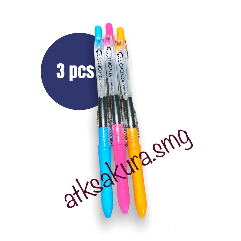 

3pcs KOKORO Gel Pen Tinta HITAM 0.5 mm