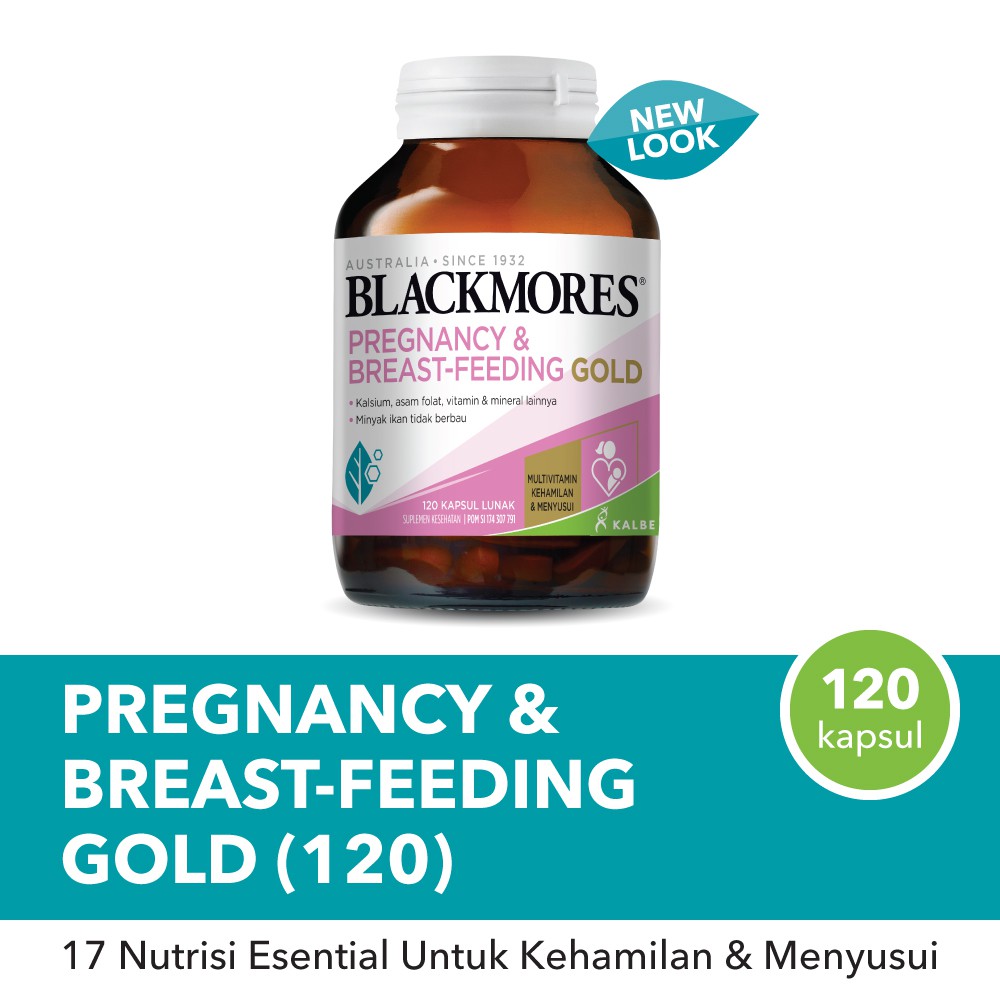 Blackmores Pregnancy &amp; Breast-Feeding Gold 120 Tablet Reformulasi with D3 / 180 Tablet