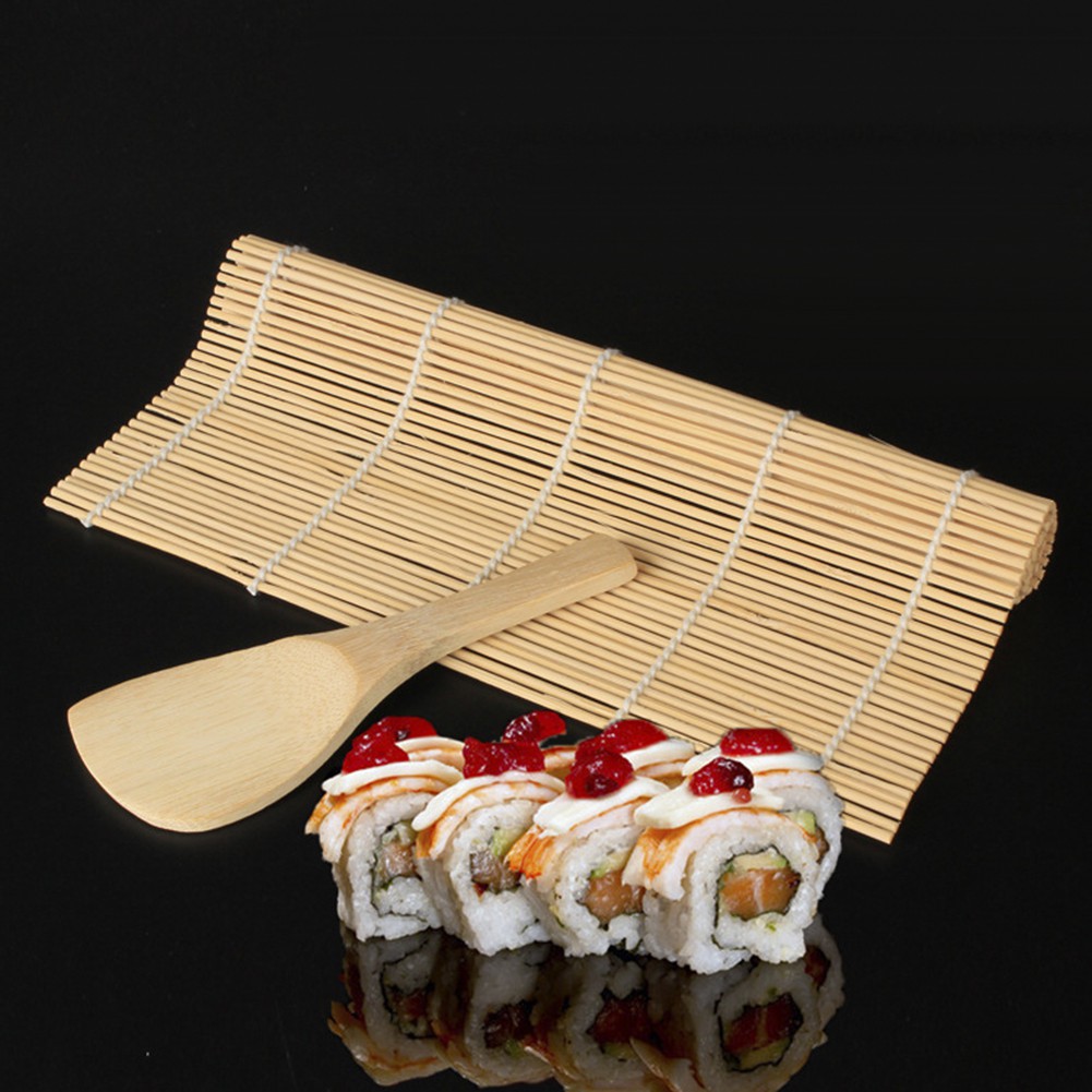 Home Bamboo Sushi Rolling Maker Mat Rice Paddle Diy Roller Mold