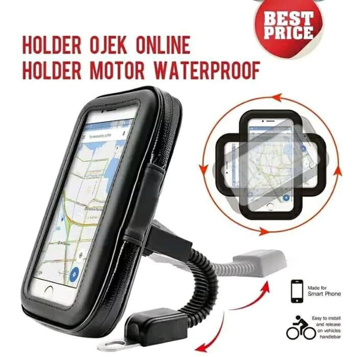 Universal Mount Holder Bracket Dudukan GPS HP Pada Spion Motor Waterproof Kuat Dan Kokoh Water Proof