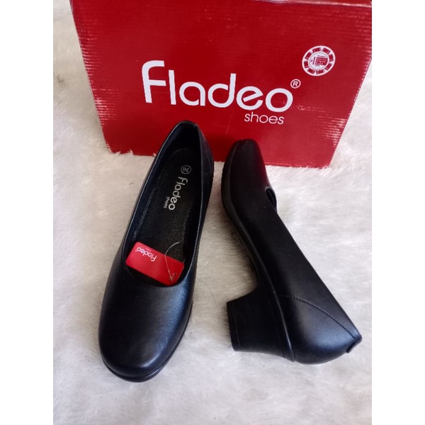 FLADEO 36 Original sepatu wanita hitam flat shoes wedges kerja kantor pesta kerja resmi